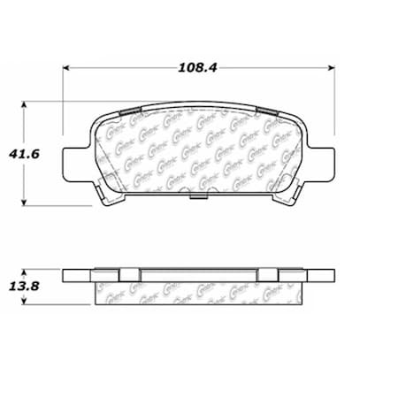 Centric Parts Posi-Quiet Ext. Wear Pad, 106.07700, Rear 106.07700